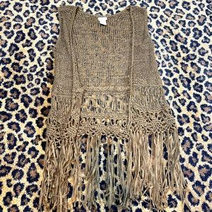 Crocheted Fringe Vest